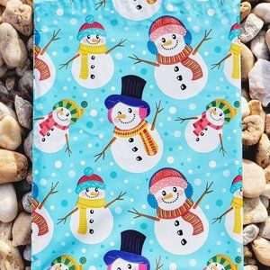 25 Blue Snowman Poly Mailers 10x13 Christmas